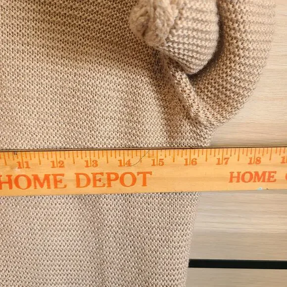 Banana Republic Womens L Turtleneck Chunky Cable Knit Wool Sweater Dress Cozy - Picture 9 of 10